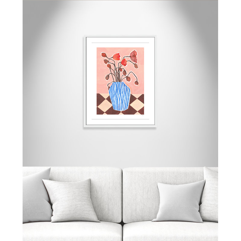 Poppies Print par Violets Print House, Satin White, L 23,5 po x H 29,5 po, Imprimé mat