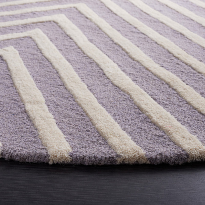 Garibald Hand Tufted Wool Geometric Rug, Round 6'