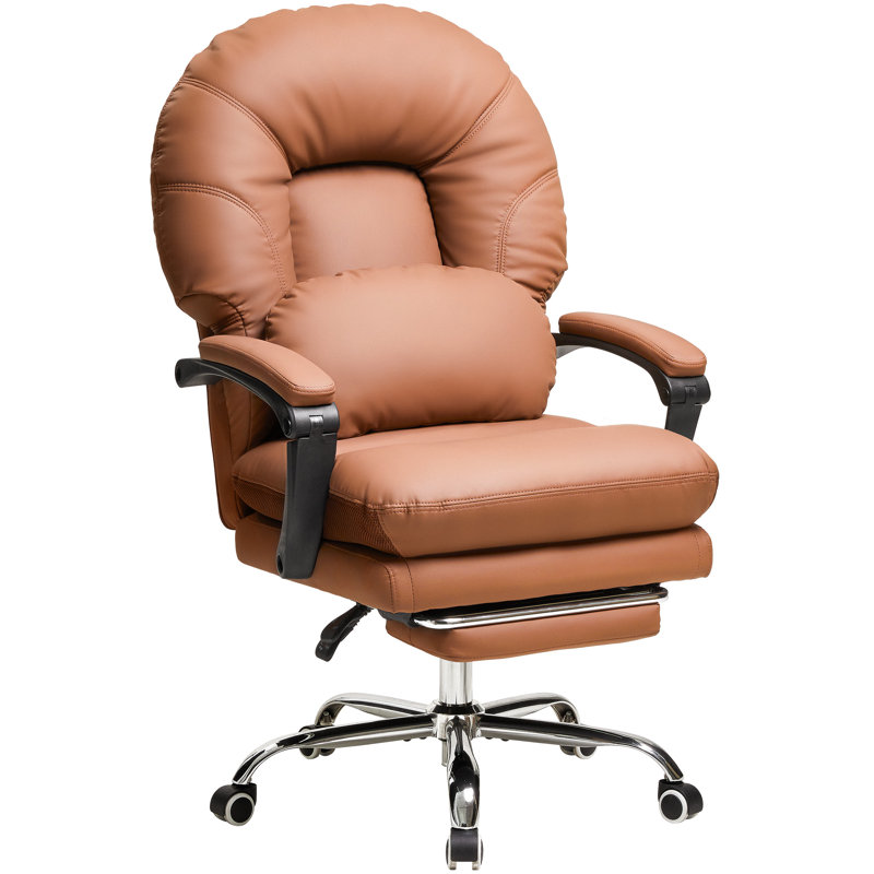 Big And Tall Ergonomic Executive Office Chair Computer Desk Chair Home Desk Chair With Footrest, Brown