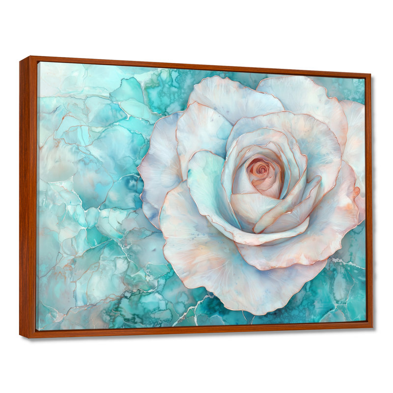 Sapphire River of Rose Blooming II - Rose, impression murale, 12" H x 20" W, Floater Framed Print without Mat, Brown