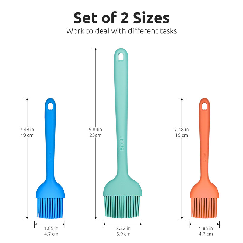 Brosses en silicone résistantes à la chaleur U-Taste 600ºF, brosse de cuisine pour barbecue, pâtisserie, cuisson, Multicolore