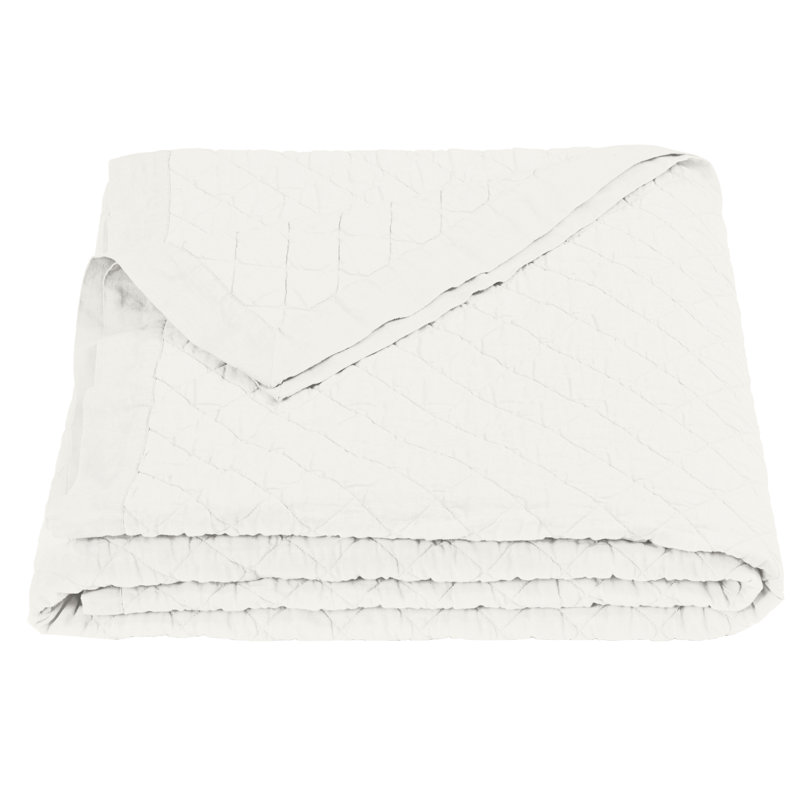 Courtepointe 1 pièce Diamond Linen, Courtepointe Fulll / Queen, Blanc rétro