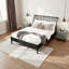 Lit plateforme grand en bambou - Lit plateforme en bois de bambou massif avec tête de lit haute de 46,5 po-1010135253-1012517680