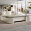 Bureau de direction moderne en L brun de 102,36 po-2036293767