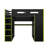 Full Size Wood Gaming Loft Bed With Built-In Desk, 2 Wardrobe, 2 Drawers, RGB LED Light And USB Port, Gamer-Inspired Design-1022256527
