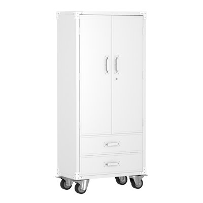 31.5 in. W x 72 in. H x 16.5 in. D Metal Rolling Garage Storage Cabinet with Drawer