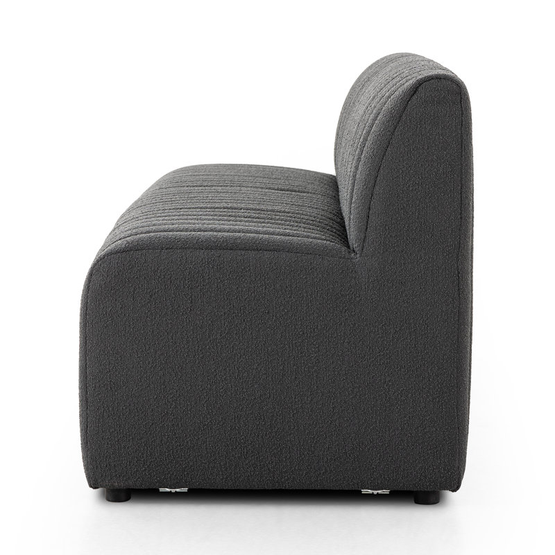Augustine Upholstered Dining Bench, 31.5" H x 82" W x 28" D, Fiqa Charcoal Boucle