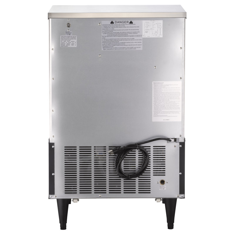 Machine à glace autoportante Maxx Ice V-Series, en acier inoxydable avec bordure noire