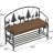 Rustic American Traditional Upholstered Shoe Rack Bench, Upholstery, Open Undershelf For Storage, 40.69 In Depth, 15.8 Width, 3.32 Height, 23.03 Lb Industrial Style Antique Brown Fabric And Metal,