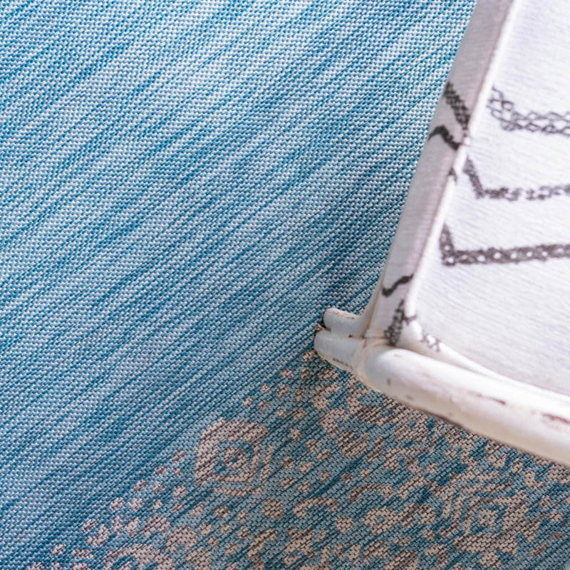 Contemporary Divine Area Rug Green-Blue Colour, Round 10'8"