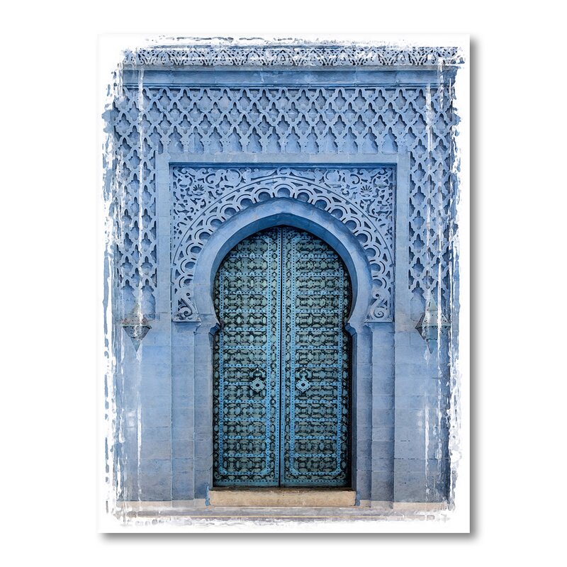 Traditional Moroccan Ancient Wooden Entry Door Canvas Print