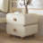 Bedside Table With Drawer, Wooden Bedside Table, White, Cabinet Rounded Corners, Gray Cabinet Legs