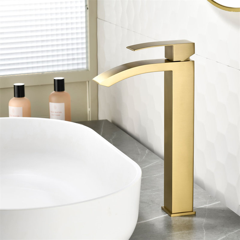 Robinet de vasque de salle de bain à 1 trou avec ensemble de bonde escamotable et robinets de lavabo de salle de bain à poignée simple
