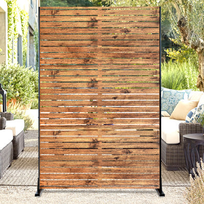 Metal Privacy Screen - Freestanding Outdoor Privacy Screen for Patio Balcony