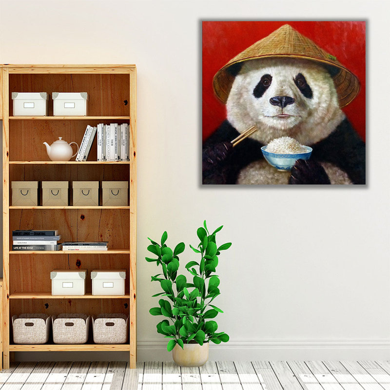 Panda - reproduction d'art sur toile, H 20 po x l 20 po