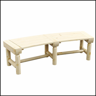 Banc de jardin en bois semi-circulaire Outsunny
