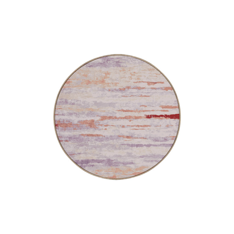 Machine Washable Beige Area Rug, Round 3'