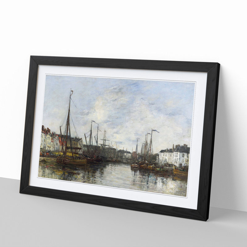 Harbour in Brussels by Eugene Boudin - Framed Print, Black Framed, 27cm H x 36cm W x 2cm D