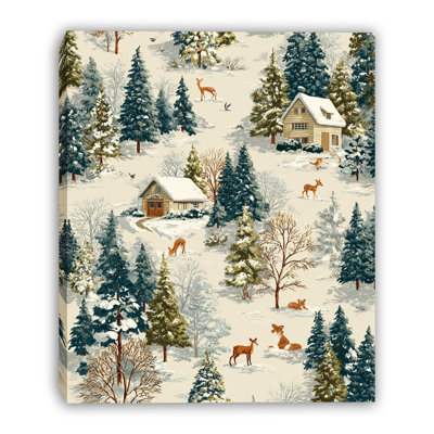 Winter Woodland Haven Wrapped Canvas Wall Art