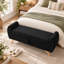 Banc de rangement Pocono en velours côtelé avec pattes en bois et siège rabattable-112291433