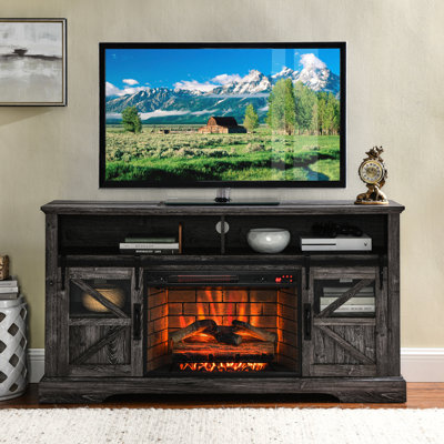 Foyer électrique multimédia de 60" en chêne rustique foncé. Flammes multicolores personnalisables. Compatible avec les téléviseurs 70". Puissance de chauffage : 1500 W. 5000 BTU/h. Télécommande incluse. Montage facile. Construction robuste.