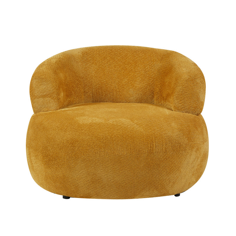 Upholstered Soft Touch Textured Club Chair, Mustard