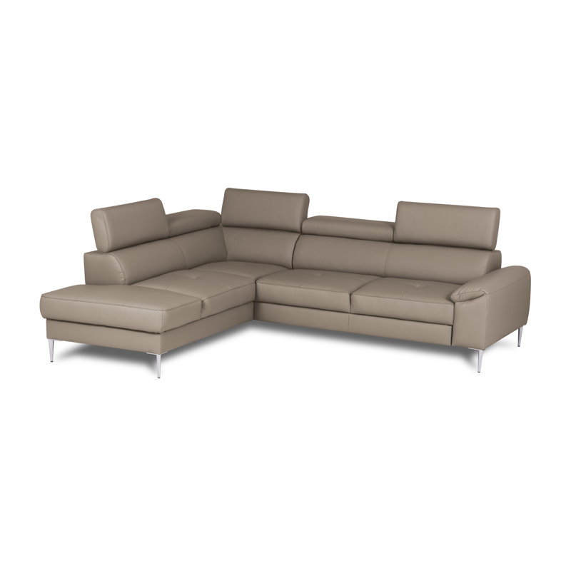 Camden Real Leather Corner Sofa with Pull-Out Bed, Storage & Adjustable Headrests, Tan, Left Hand Facing