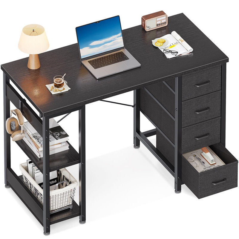 Metal Base Computer Desk, Black