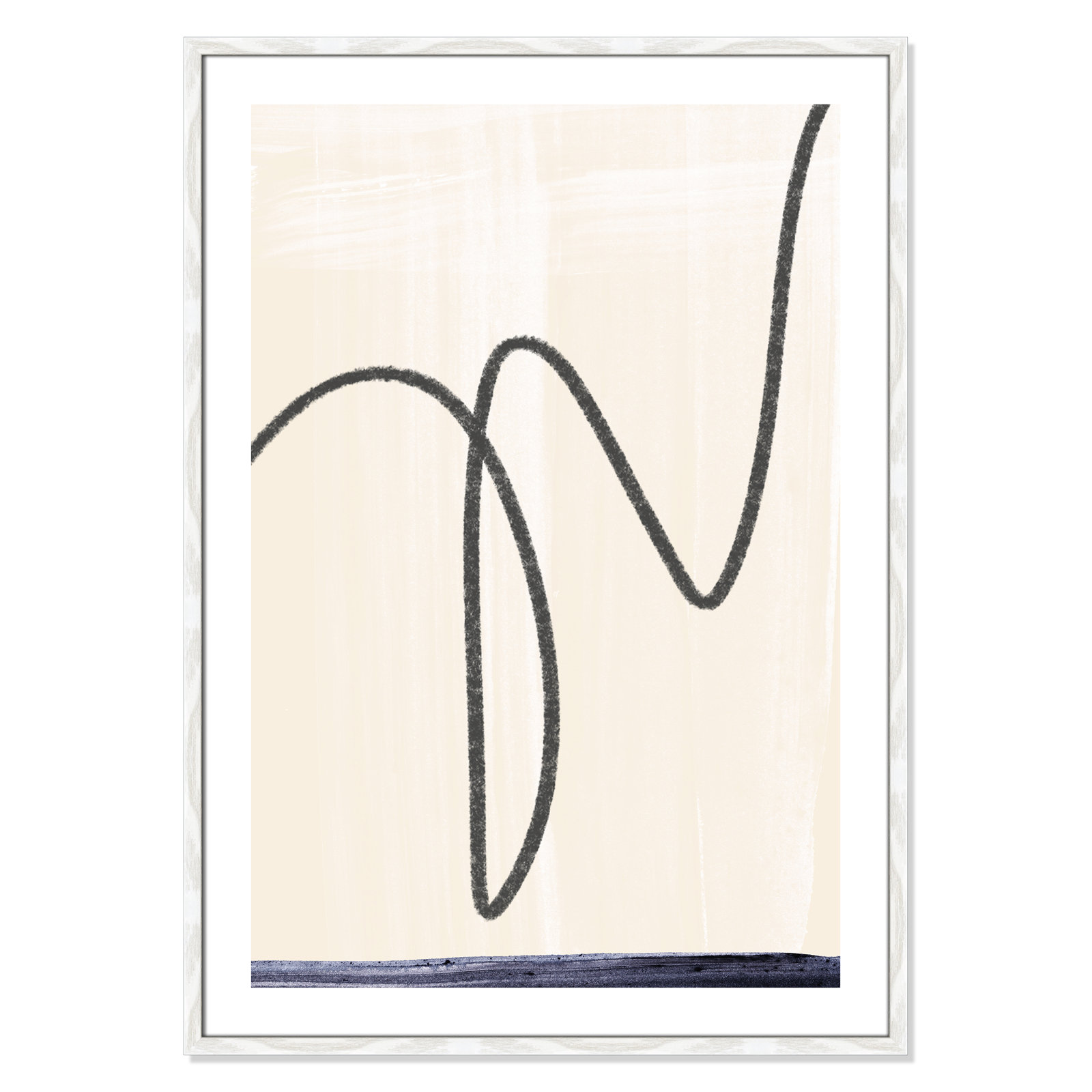 Tigerlily "Departured I" Painting, 41.5" H x 29.5" W x 0.75" D, White Framed Paper