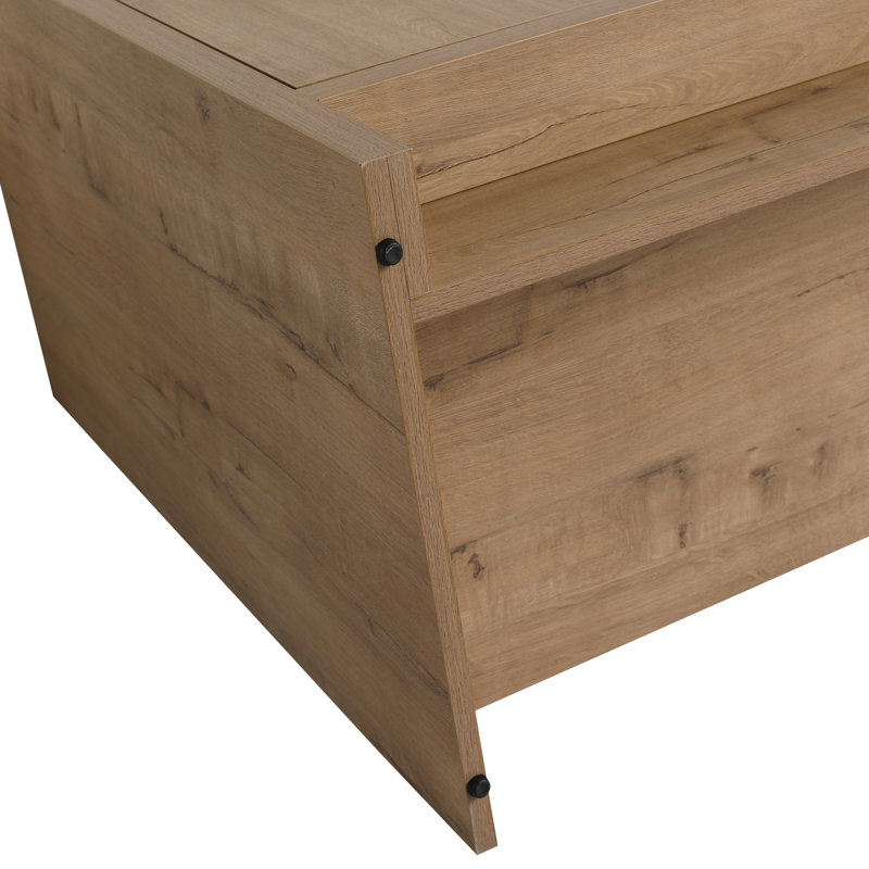 Meuble-lavabo de 36 po avec portes à charnières en acier inoxydable - chêne imitation Bvb02436imo