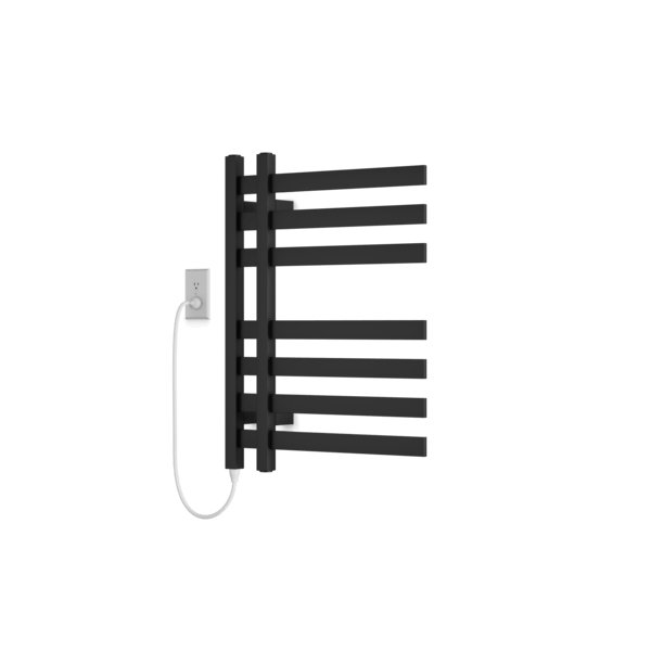 Lioni Wall Mount Electric Towel Warmer, 27" H x 19.5" W x 5.19" D, Black
