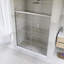 Porte de douche coulissante encadrée en aluminium l 56 à 60 po x H 70 po au fini chromé-117393953