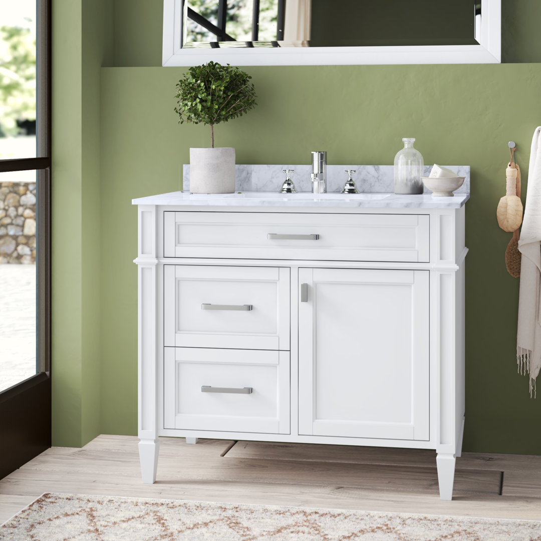 Guerrero 36'' Single Bathroom Vanity with Stone Top Charlton Home® Base 