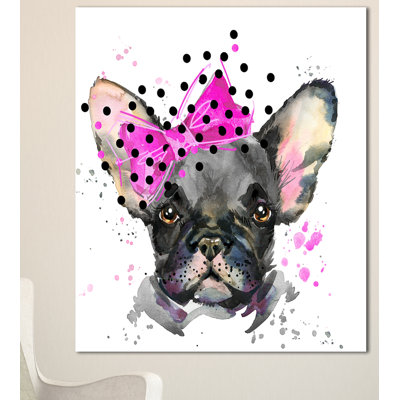" Serious French Bulldog Watercolor "