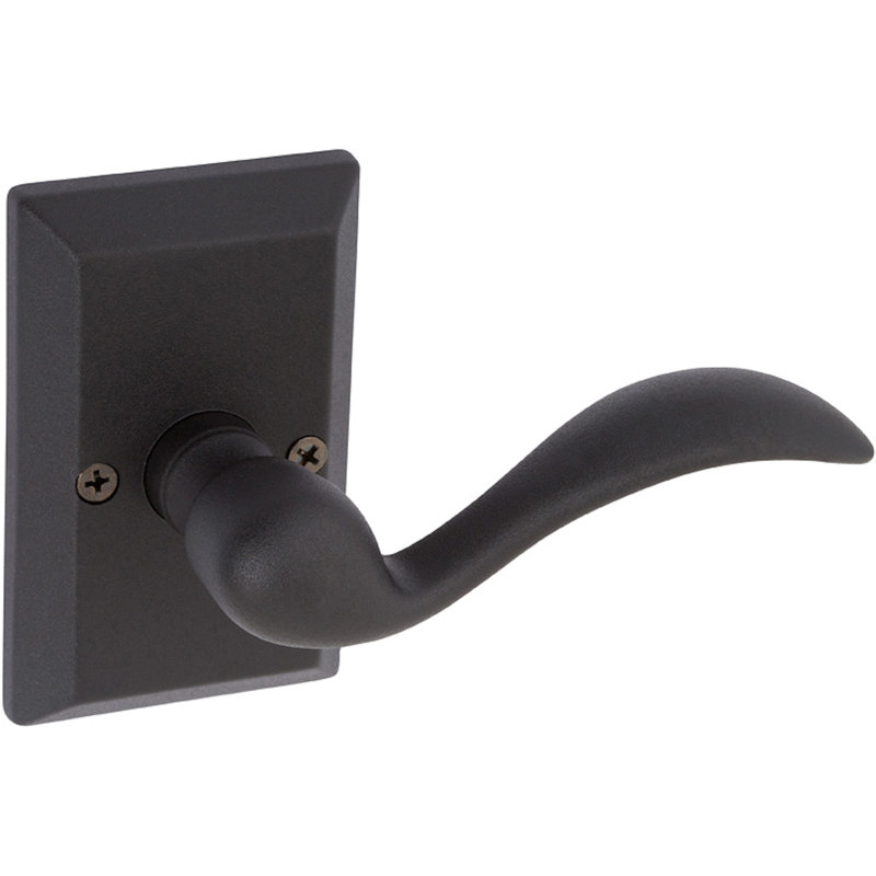 Faux levier de porte simple Sandcast, Droite, Noir patiné