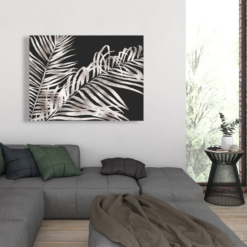 Feuilles d'or tropicales - Toile botanique Hygge pour la décoration intérieure