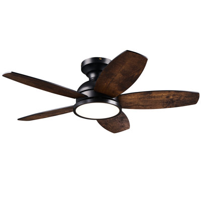 36" Flush Mount Modern Ceiling Fan with LED Lights and Remote Control