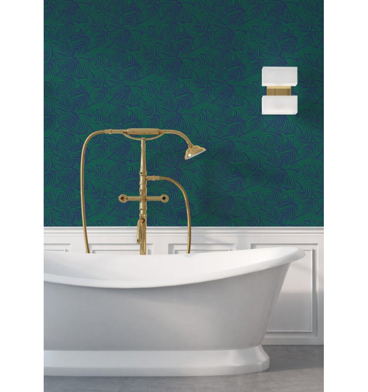 Lomé Plume 10' L x 24" W Wallpaper Roll, Royal Jade, Paper, Non-pasted