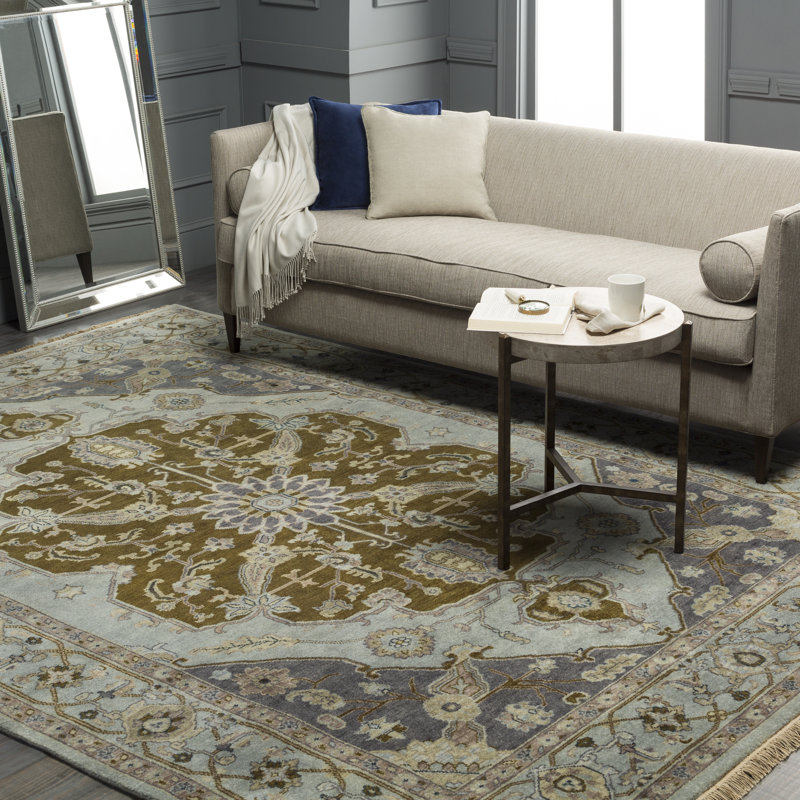 Ostrander Hand Knotted Wool Oriental Indoor Rug, Rectangle 2' x 3'