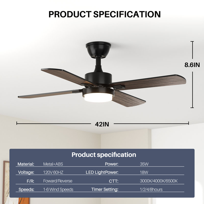 Ventilateurs de plafond avec lumières, Noir, Bois brun