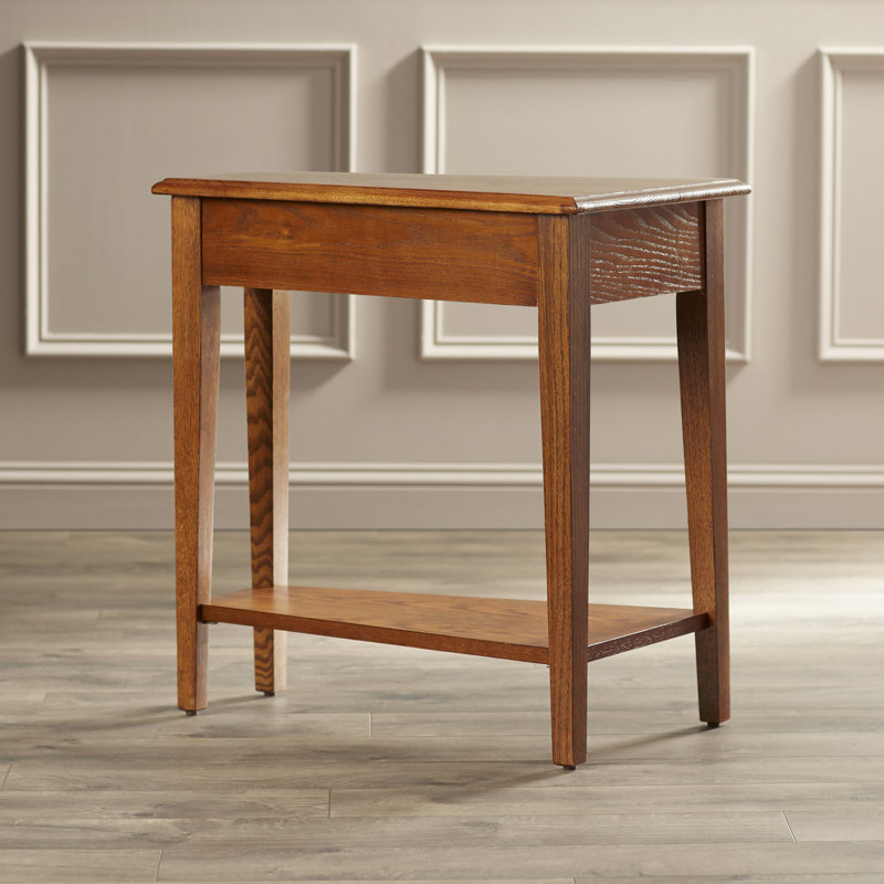 Solid Wood Recliner Wedge Table, Medium Oak