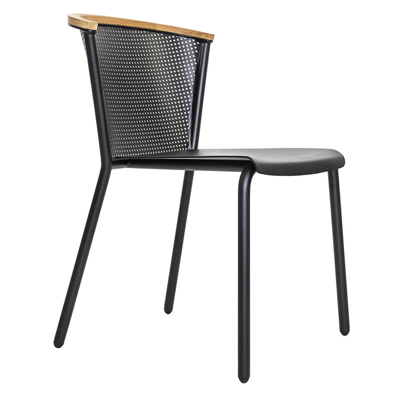 Riad Outdoor Dining Side Chair, Canvas Natural Sunbrella® Canvas, Anthracite