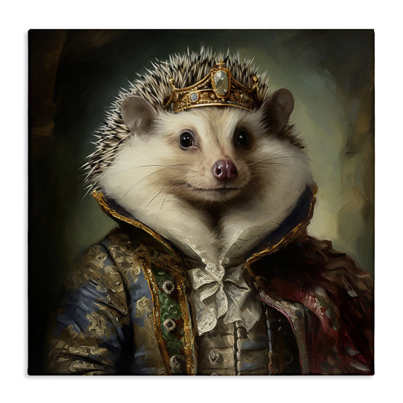 Art mural sur toile «Hedgehog Regal Transformation» par Lazar Studio, H 17 po x l 17 po
