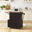39.3" Farmhouse Kitchen Island with Drop Leaf, Kitchen Storage Island with Open Side Rack, One Drawer, Towel Rack, Rolling Kitchen Cart with Lockable Wheels for Lawn Garden, Black-1380867423