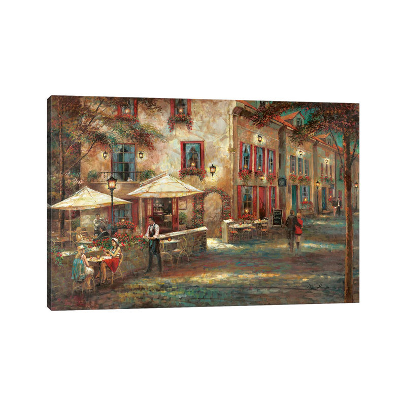 Courtyard Café by Ruane Manning - Gallery-Wrapped Canvas Giclée on Canvas, Canvas, 66.04 cm H x 45.72 cm W x 1.91 cm D