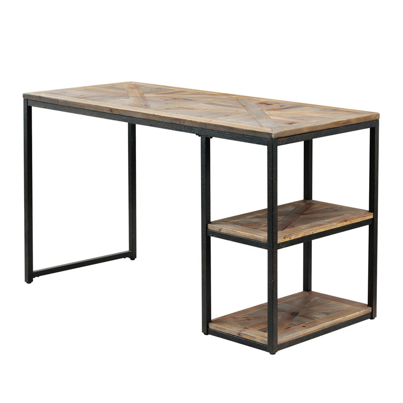 Birkner Solid Wood Iron Writing Desk