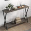 Console industrielle 41,3 / 33,5 po, table d'entrée en bois à 2 niveaux avec cadre en métal pour le vestibule, le couloir et le salon