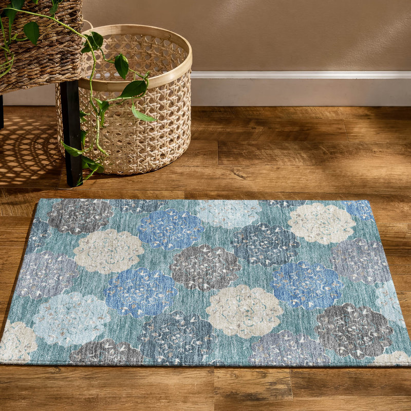Tapis décontracté de qualité supérieure Mayfield AMF2353, Bleu sarcelle, 2 pi 6 po x 3 pi 10 po