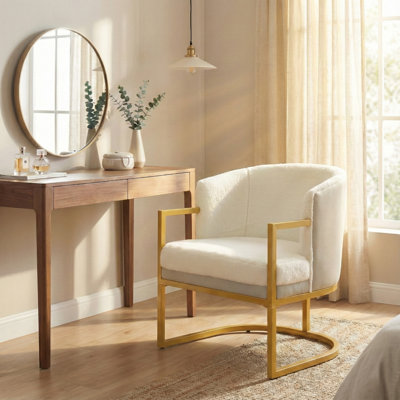 Chaise de lecture rembourrée avec fauteuil en métal doré moderne Modern Accent Chair