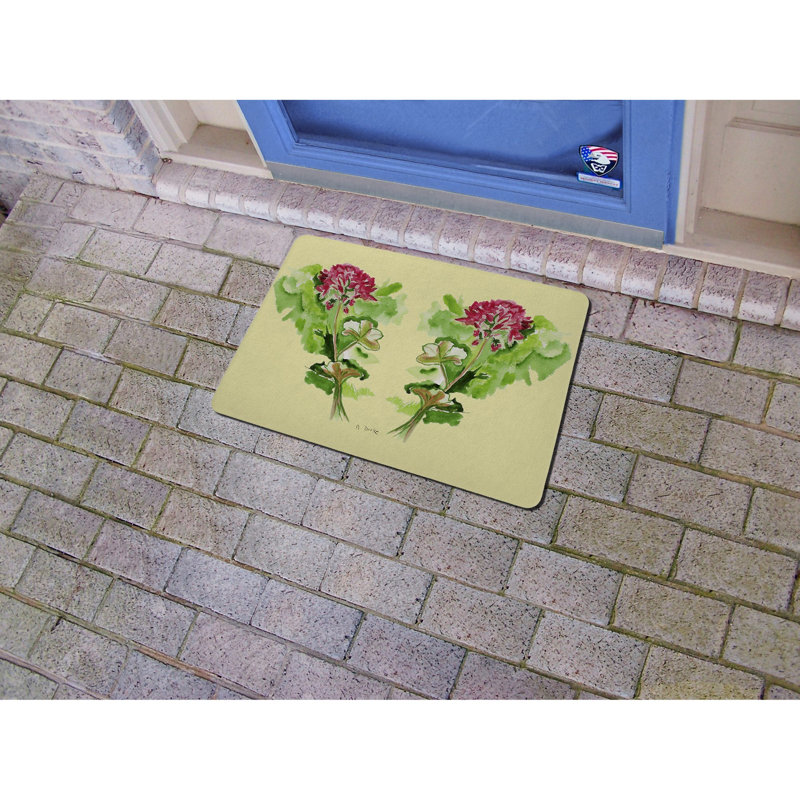 Tapis d'intérieur / extérieur Bernadeu Geraniums, Rectangle 1 pi 6 po x 2 pi 2 po